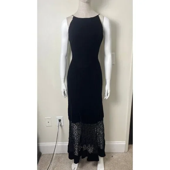 VINTAGE JESSICA MCCLINTOCK VELVET AND LACE STEVIE NICKS DRESS 6 - Picture 1 of 9